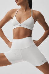 5" Airbrush High-Waist Biker Short - White