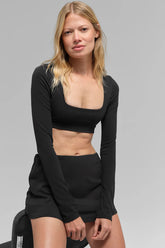 ALO Softsculpt Precision Long Sleeve Bra - Black