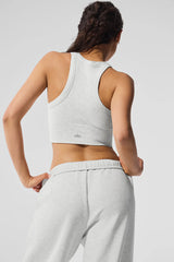 Seamless Delight High Neck Bra - White Heather