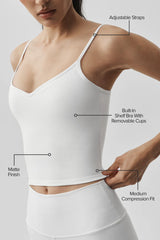 Airbrush Refined Bra Tank - White