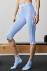 Airbrush High-Waist Race Pace Capri - Light Provence Blue/White