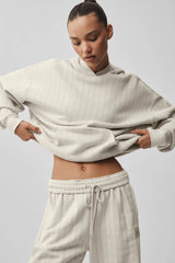 Pinstripe Hoodie - Bone Pinstripe