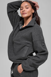 Polar Fleece Retreat Cover Up - Dark Heather Grey
