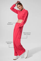 Breezy Wide Leg Pant (Long) - Candy Red