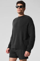 Unisex Wool Cashmere New Class Crewneck Sweater - Black