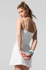 Airbrush Streamlined Dress - White/White