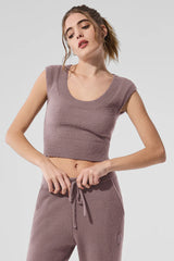Snuggle Up Sweater Short Sleeve - Mushroom