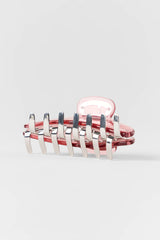 Acrylic Illusion Claw Clip - Vintage Pink/Chrome
