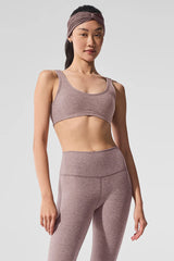 Alosoft Center Stage Bra - Dark Pink Quartz Heather