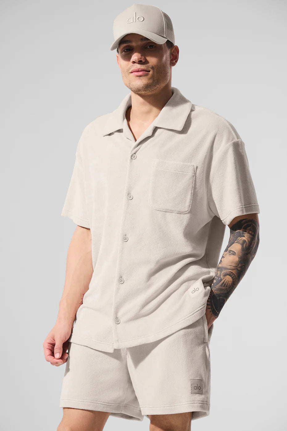 Coastal Terry Button Up - Bone