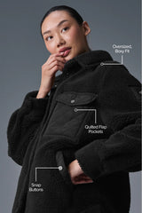 Sherpa Edge Shacket - Black