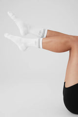 Unisex Half-Crew Performance Sock - White