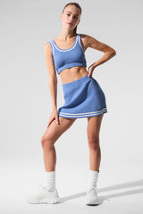 Tennis Club Sweater Knit Bra - Crystal Clear Blue/White