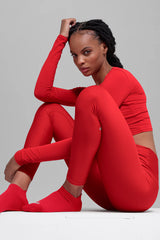 Unisex Performance Tab Sock - Bright Red