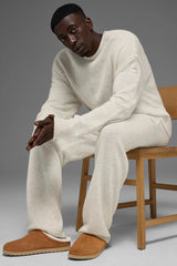 Unisex Wool Cashmere New Class Crewneck Sweater - Bone Heather