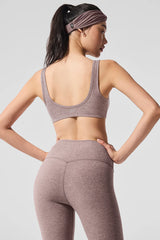 Alosoft Center Stage Bra - Dark Pink Quartz Heather